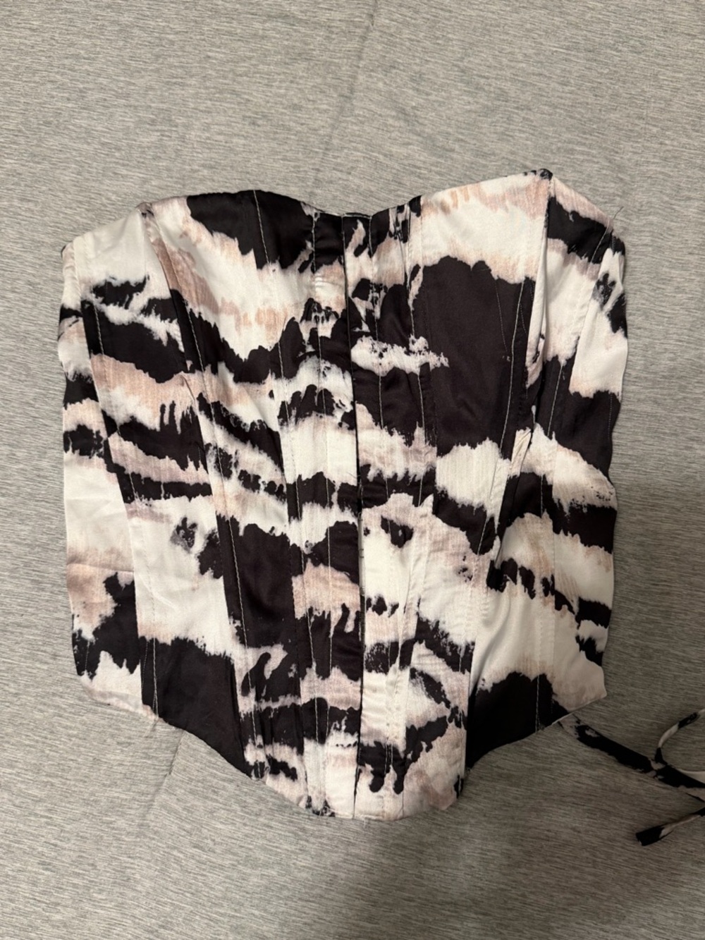 Strapless Corset Top - Black & White